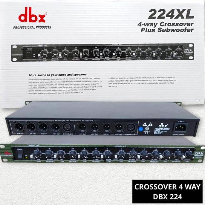 Produk Terbaik] Crossover Aktif 4 Way DBX 224 Plus Subwoofer 224XL XL Stereo 4 Jalur