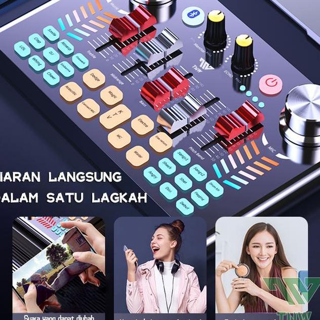 Tnwv18 Sound Card Bluetooth Soundcard V18 Soundcard Audio Mixer Untuk Streaming Karaoke
