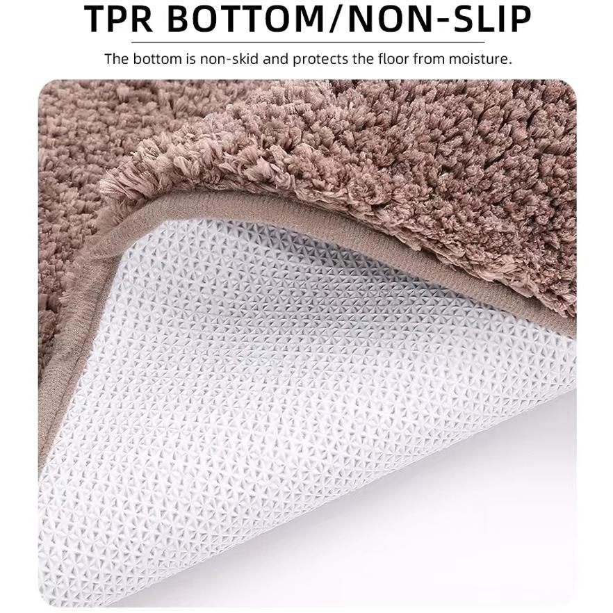 Keset Tebal Microfiber Anti Slip Floor Mat Elegant Motif Daun Keset