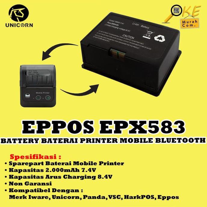 Baterai Battery Mobile Printer Thermal Bluetooth Eppos EPX583 / EP-X583 / EP X583