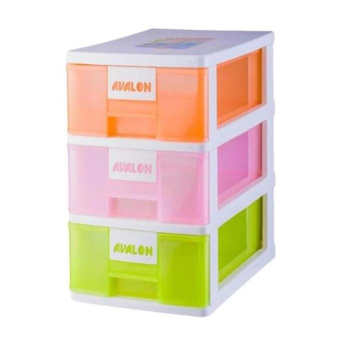 BEBAS ONGKIR - Laci Container Avalon F4 SS-3 Multindo Lemari / Laci Plastik Susun 3