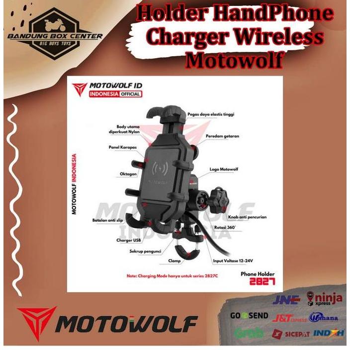 Motowolf Phone Holder Wireless Charger Holder HP Motowolf