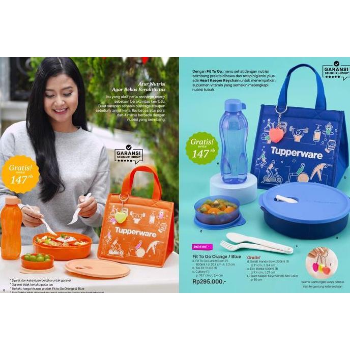 Terlaris Lunch Set Tupperware Fit To Go Purple - Tosca