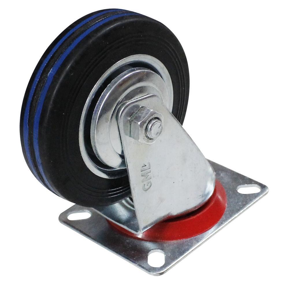 Roda Karet Hidup 4" 5 Inci Ban Troli 4 5 In Inch Inchi Caster Hitam Castor Kastor Kaster Trolley Tro