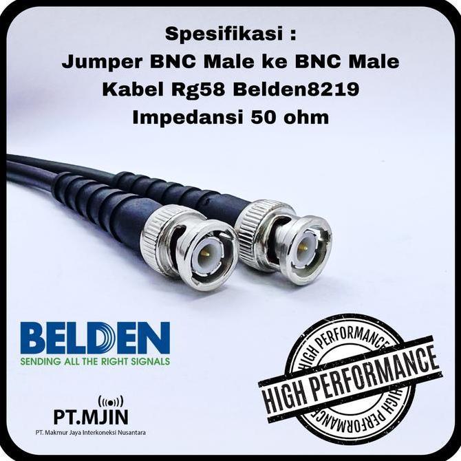 Kabel Jumper Rg58 Belden8219 BNC male ke BNC male panjang 30meter