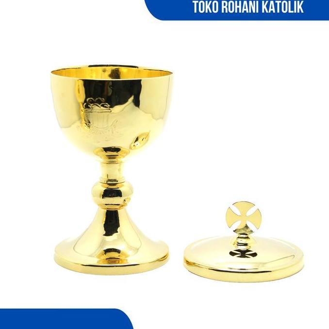 SIBORI TEMPAT HOSTI KATOLIK (LAPIS EMAS) / PERALATAN MISA KATOLIK / SIBORI EMAS / PERALATAN IBADAH I