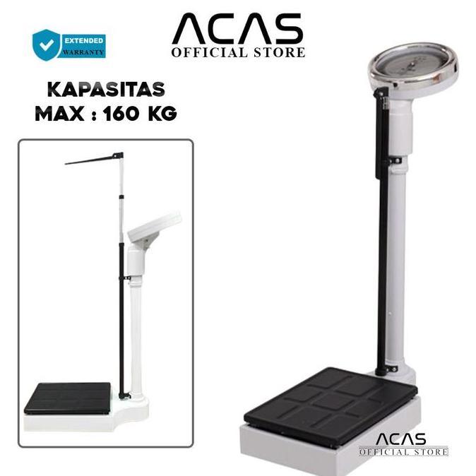 ACAS RGZ-160 Timbangan Badan 160kg Manual  Jarum Timbang Berat Badan Pengukur Tinggi / Panjang Badan