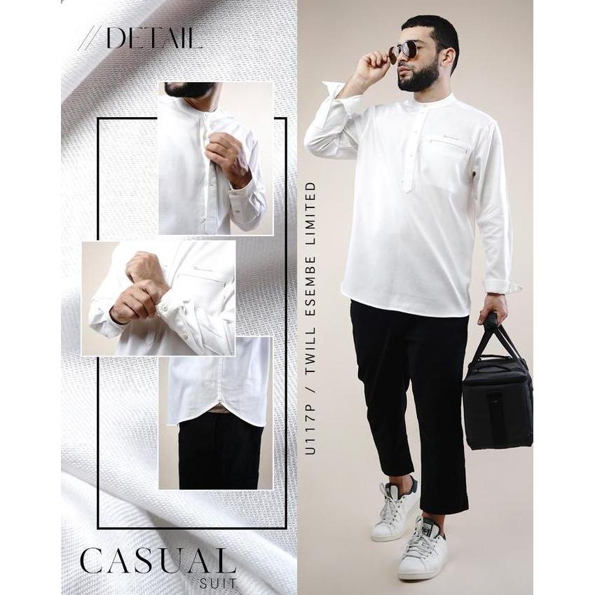 Promo SAMASE Baju Koko Kemeja Dewasa Kemko Quilting U-117P COD