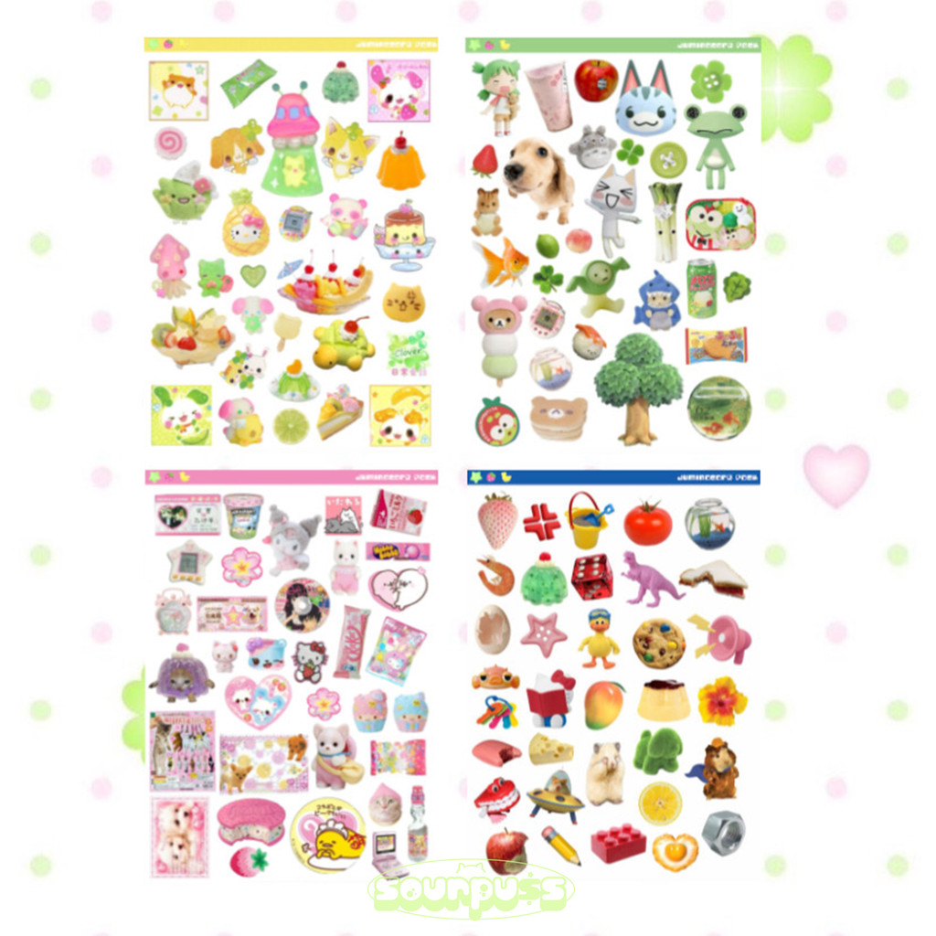 [Sourpuss] Heisei retro juminocore sticker pack japan kidcore aesthetic cute