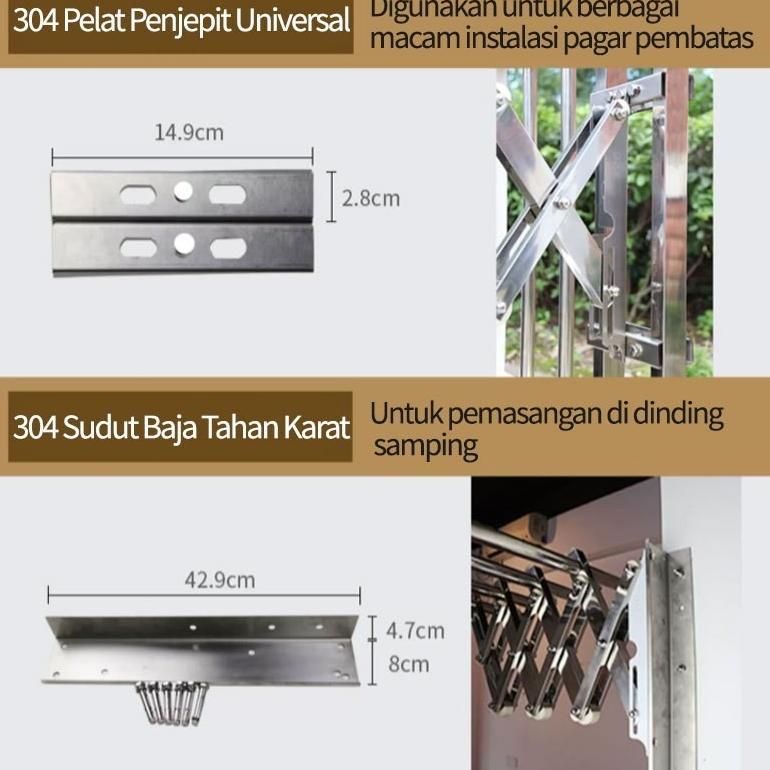 Jemuran lipat dinding / Jemuran dinding lipat / Jemuran Baju Pakaian Dinding 100cm 160CM-200CM/Jemur