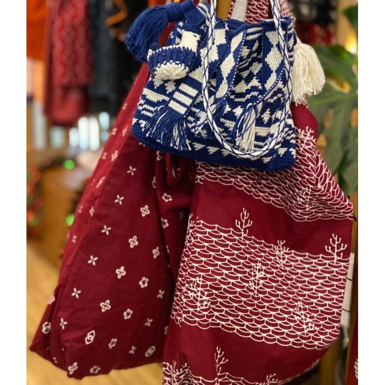 Tas Pantai Beach Bag Hand Stamped Batik Sejauh Mata Memandang