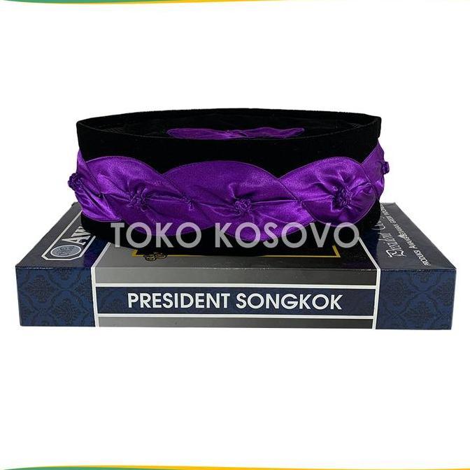 Promo Peci AWANG CITRA KEMBANG KOL AC Tinggi 9 Cm Peci Ceplok Sholat Bludru Hitam Merah Maroon Hijau