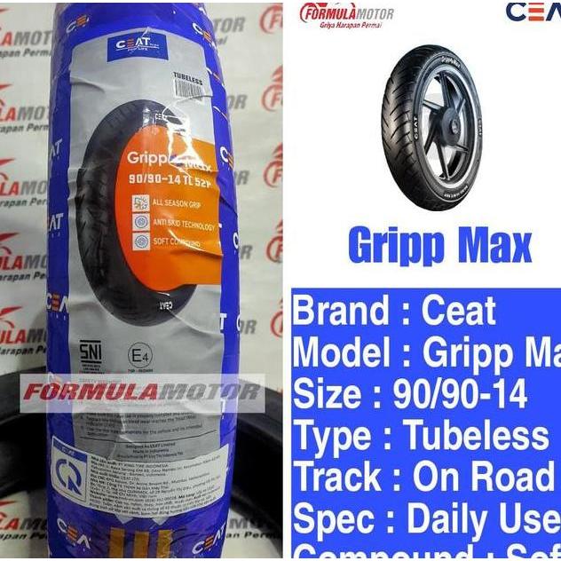 Ceat Gripp Max Ring 14 Tubeless Ban Tubles Motor Matic 8090 9090