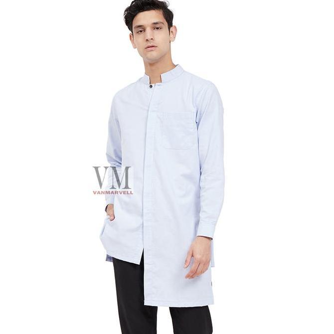 Promo VM Baju Koko Biru Muda Gamis Pria Jumbo Soft Blue COD