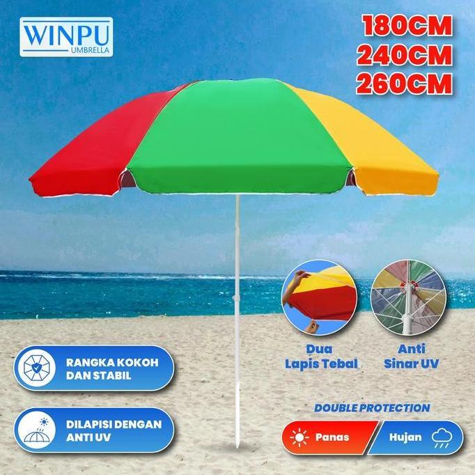 WINPU Payung Tenda Jualan Besar Pelangi (180Cm-260Cm) 2 Lapis