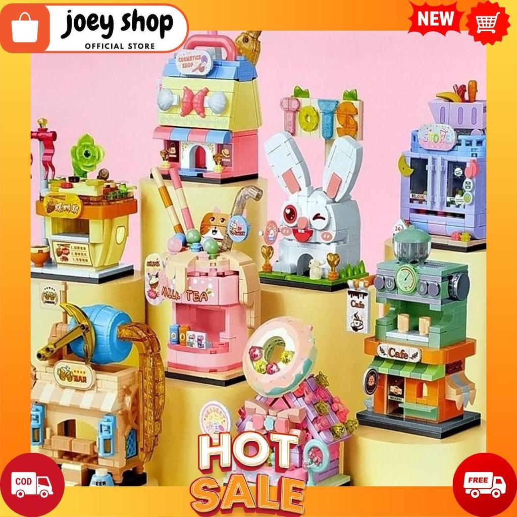Mainan Anak Perempuan Sembo Block Store Toys Cafe Milk Tea Bar Cosmetic Shop Cod [A4]