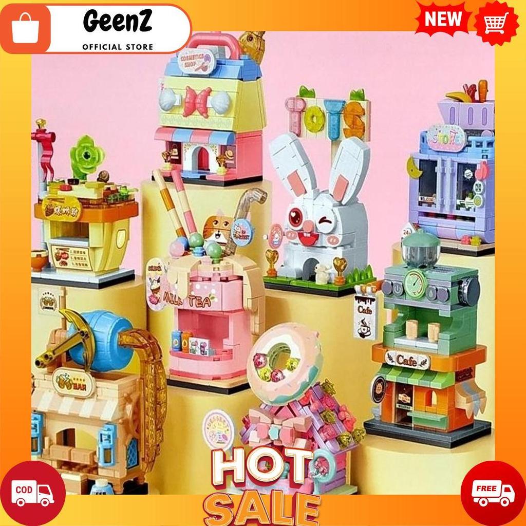 Mainan Anak Perempuan Sembo Block Store Toys Cafe Milk Tea Bar Cosmetic Shop Cod [A4]