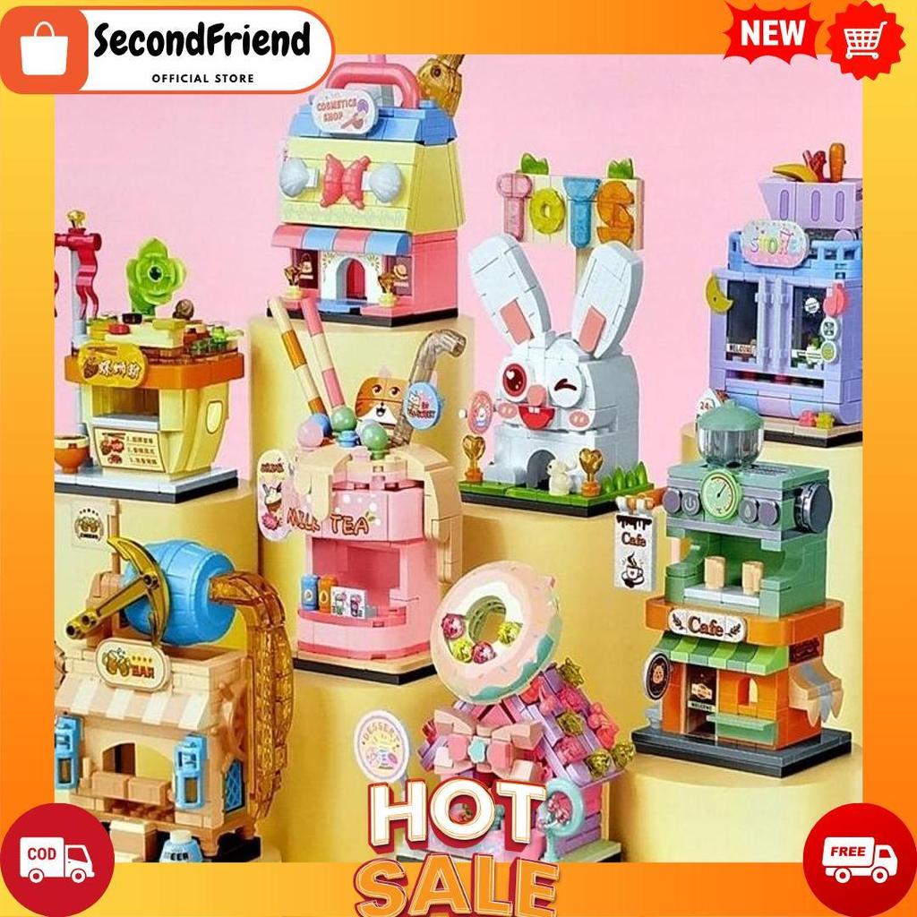 Mainan Anak Perempuan Sembo Block Store Toys Cafe Milk Tea Bar Cosmetic Shop Cod [A4]