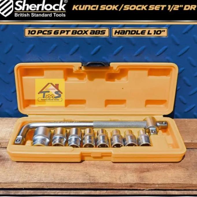 KUNCI SHOCK SET 10 PCS / SHERLOCK HAND TOOLS KUNCI SOCK/SOK 1/2 INCH