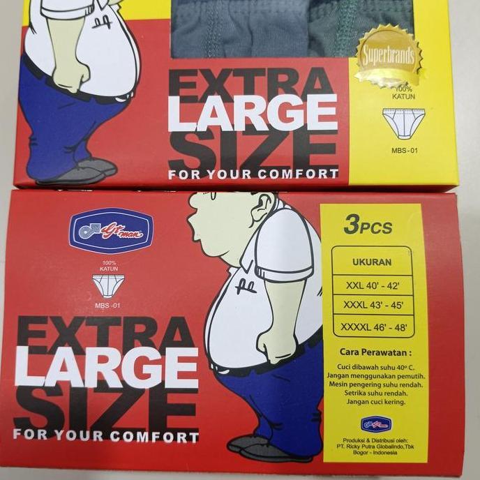 Promo Celana dalam pria laki gt man mbs 01 jumbo isi 3 Original pt rpg / cd pria gtman jumbo big siz