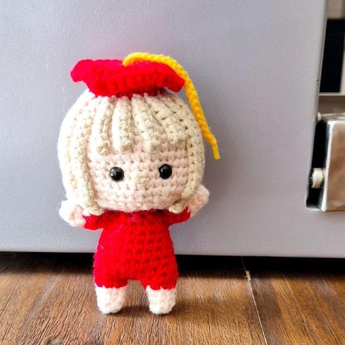 Boneka Rajut Wisuda Chibi / Amigurumi Boneka Wisuda Graduation / Bisa pake Keychain / Boneka Kelulus