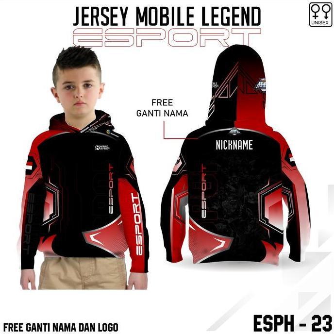 Viral Jersey hoodie esport ML baju gamres anak lengan panjang
