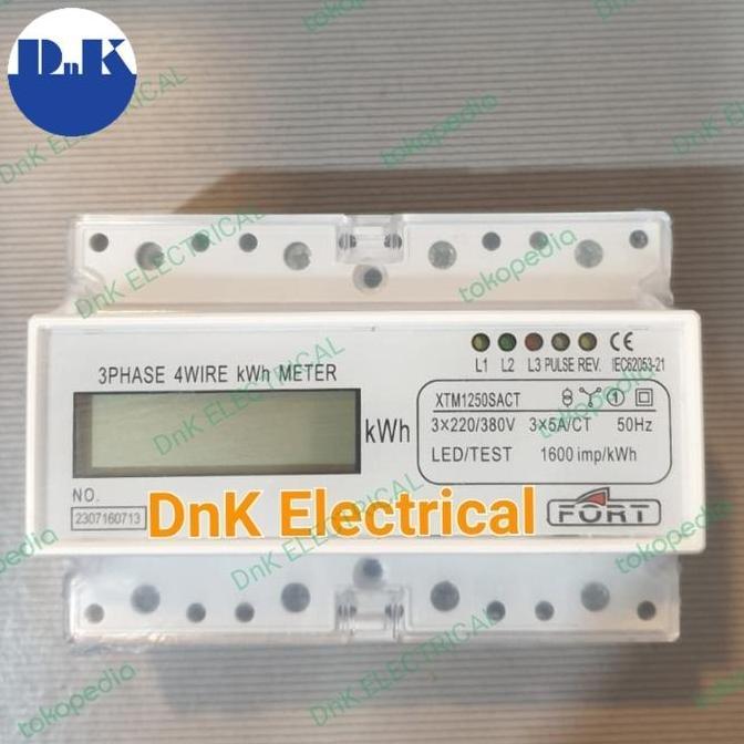 KWH Meter 3 Phase Merk Fort XTM1250SACT Digital via CT