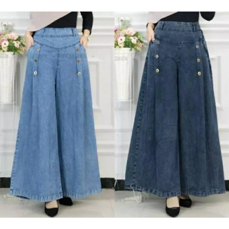 Celana Kulot Paula Jumbo Snow Jeans Wanita / Celana Kulot Jeans Wanita Celana Kulot Paula Jumbo Snow