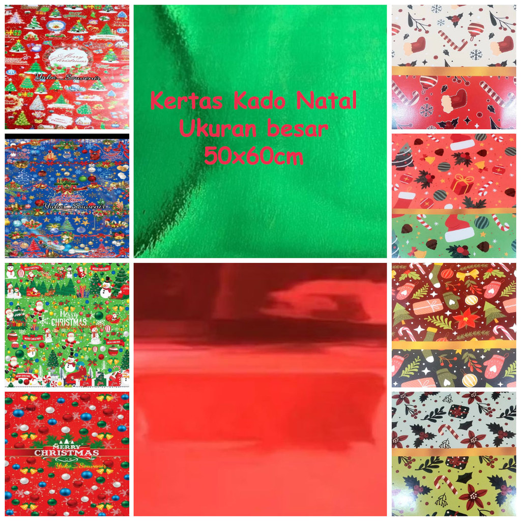 Kertas Kado Natal Glossy Tebal Kiky Kertas Kado Natal Polos Kertas Kado Natal Santa Kertas Kado Nata