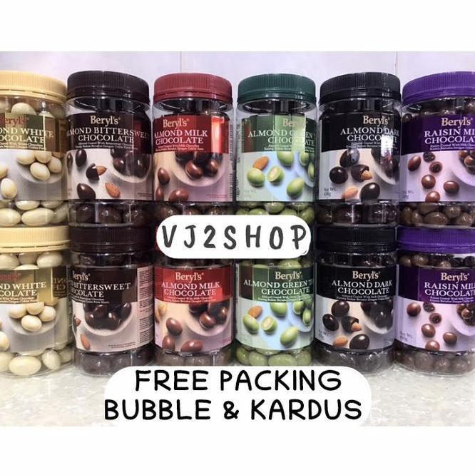 Beryls Chocolate Almond Dark White Milk Coklat Raisin Beryls Greentea