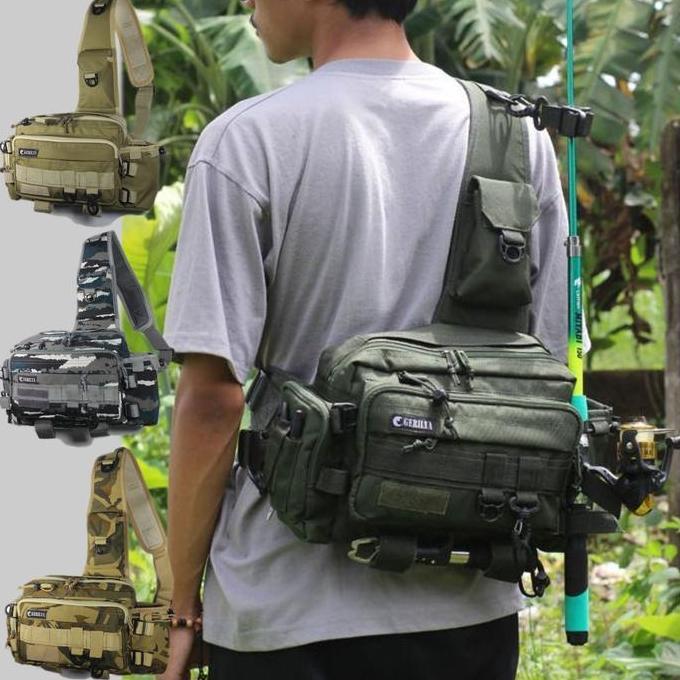 Tas Pancing tas mancing selempang tactical army,tas selempang multifungsi SRA