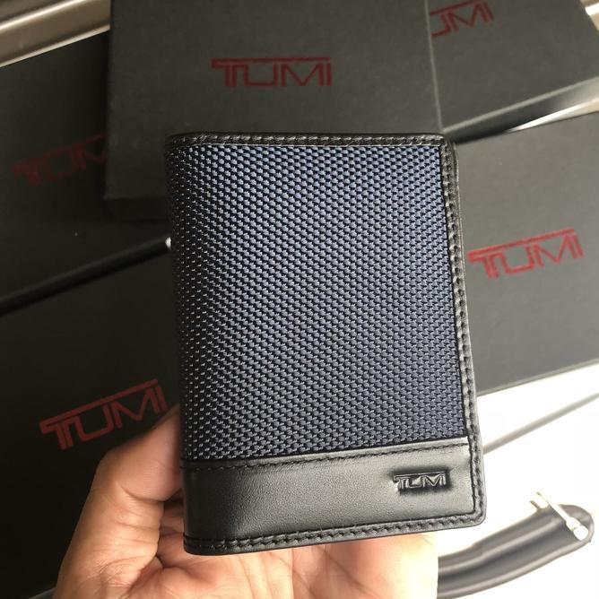 Dompet Kartu Pria Tumi Balistyc Nylon Leather Card Holder