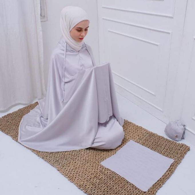 Mukena Mini Travel 2 in 1 Premium Armani Silk Laser Cut Dewasa Terlaris