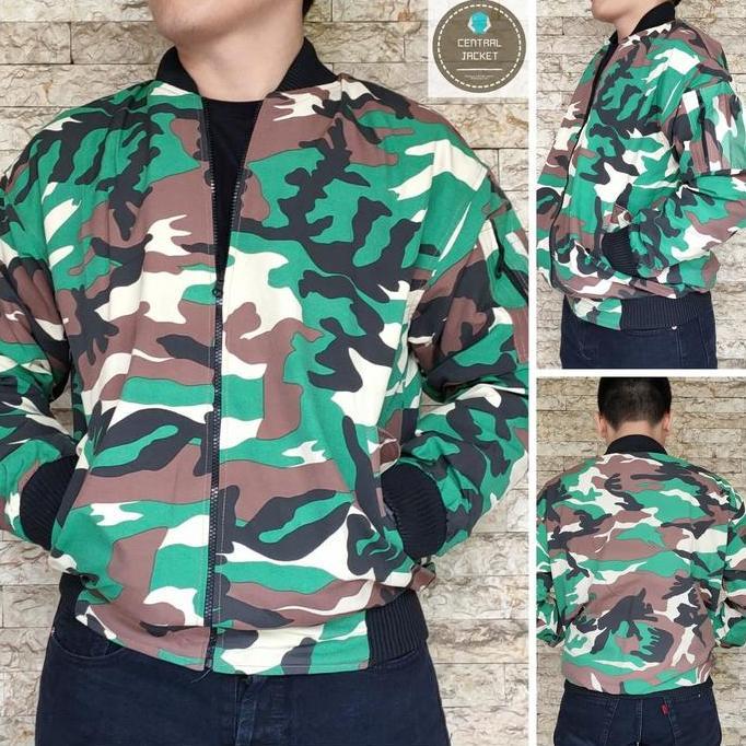 DE65 - Jaket Bomber Pria Motif loreng High Quality - Jaket bomber pria - AllSize fit XL