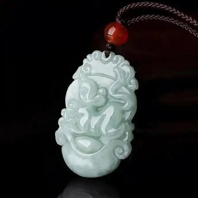 DV120 - Kalung Giok 12 Shio - Kalung Batu Giok Hijau Shio Keberuntungan Asli