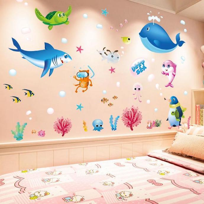 stiker dinding / wall sticker Dunia Hewan Laut gm