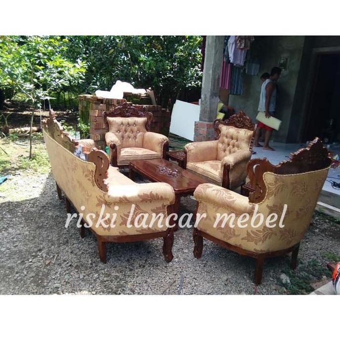 Terlaris kursi tamu teras jati minimalis sofa romawi rintik elegan idaman murah