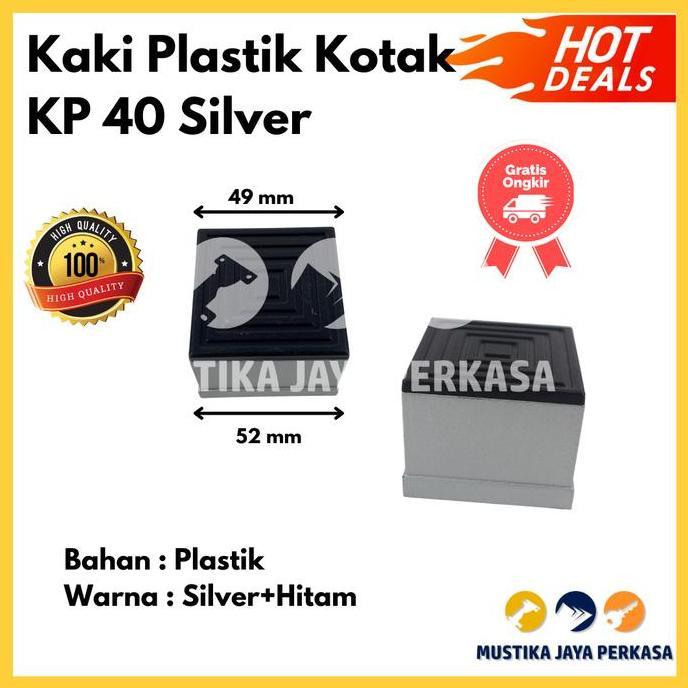 Terlaris Kaki Sofa Plastik Kotak KP 40 Silver Murah Bukan Kaki Sofa Besi Kayu