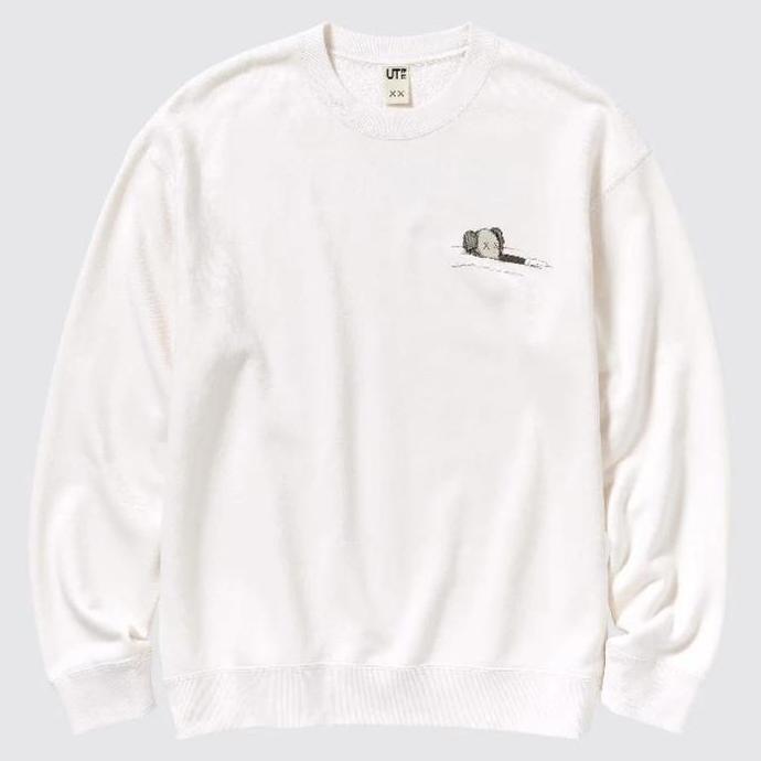 Sweater Crewneck Uniqlo X KAWS | Sweatshirt Pria Wanita 02 White WS