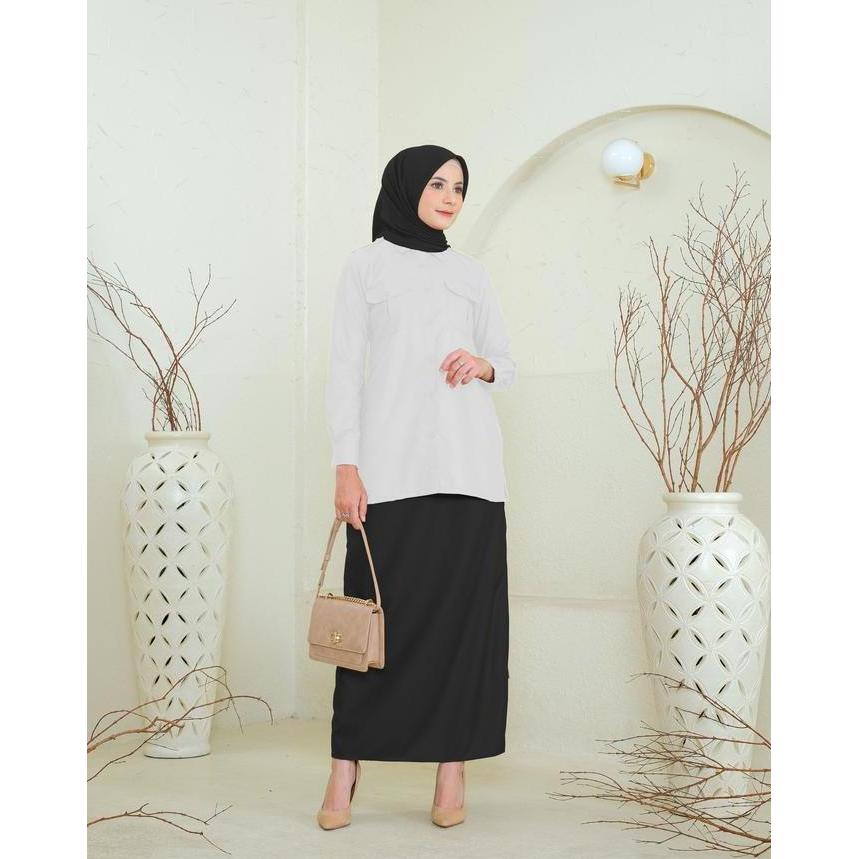 Setelan Seragam Guru PNS PDH Kombinasi Hitam Putih Bahan Toyobo Premium Fathia Series Katun Setelan 