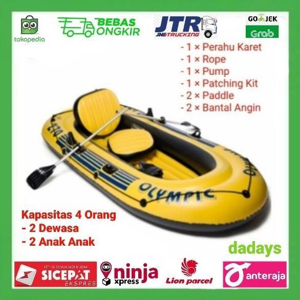 PERAHU KARET KAYAK DAYUNG INFLATABLE BOAT 4 ORANG DEWASA DAN ANAK ORIGINAL DAN TERPERCAYA