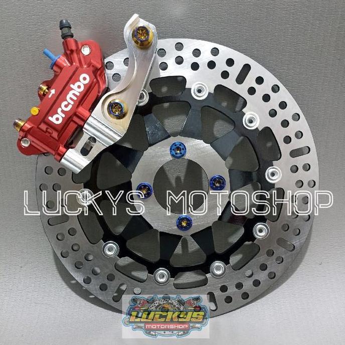 Promo PAKET KALIPER RX KING/KALIPER BREMBO MONOBLOK 4 PISTON CNC + DISK PIRINGAN CAKRAM LEBAR 300MM 