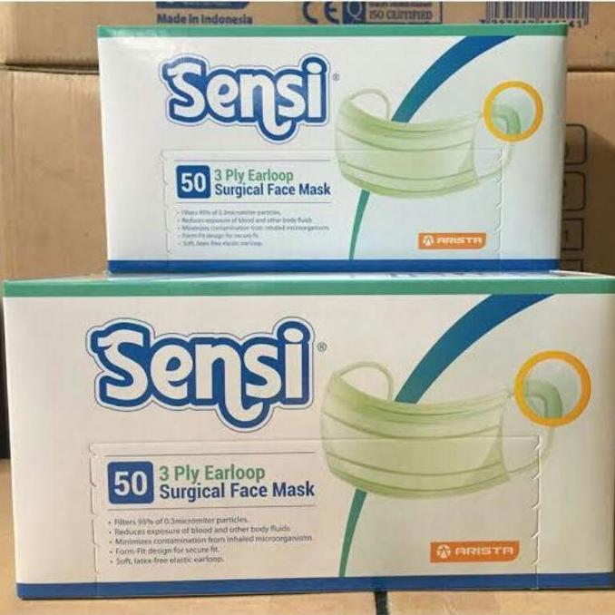 Masker Medis Sensi Earloop isi 50pcs 3ply