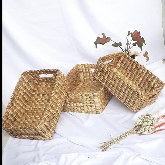 Tray Hampers Keranjang Box eceng enceng gondok anyaman jogja aesthetic