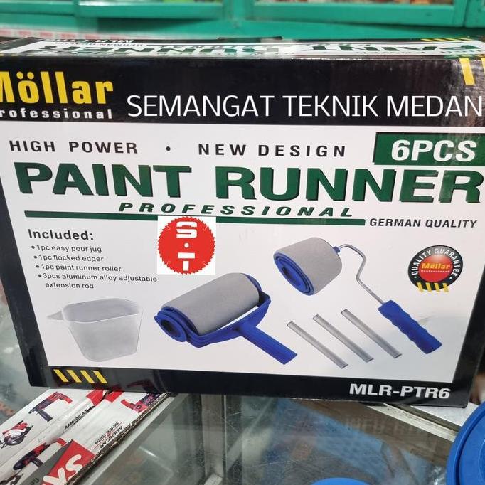 PTR6 PAINT RUNNER KUAS ROLL ROL ROLLER CAT TEMBOK 6 PCS SET MOLLAR WAR