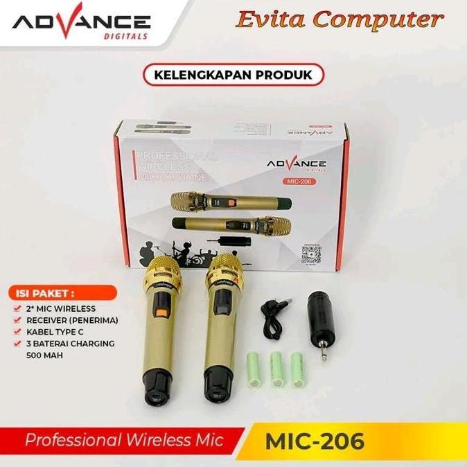 Advance MIC 206 Double Microfone Wireless Tanpa Kabel [terbaik]
