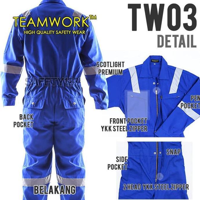TW03 TeamWork Coverall Premium Super Big Size Wearpack Kerja Safety