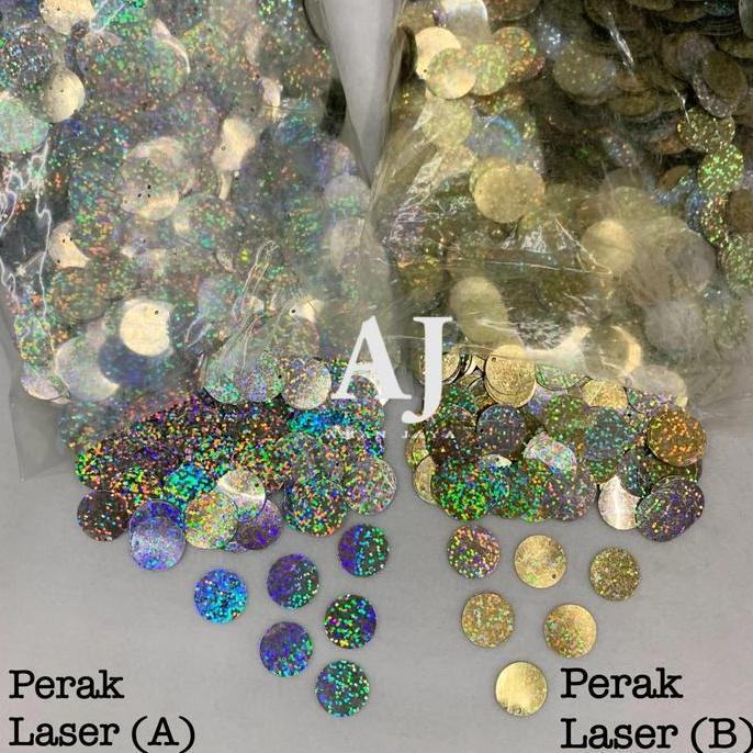Payet Ramboci Bulat Manik Perak Silver Laser 20 mm