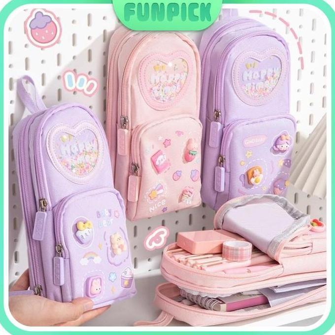 Tas Alat Tulis Pensil/Tas Alat Tulis Kapasitas Besar/Anak Sekolah Dasar/Tas Alat Tulis Multiwarnapen