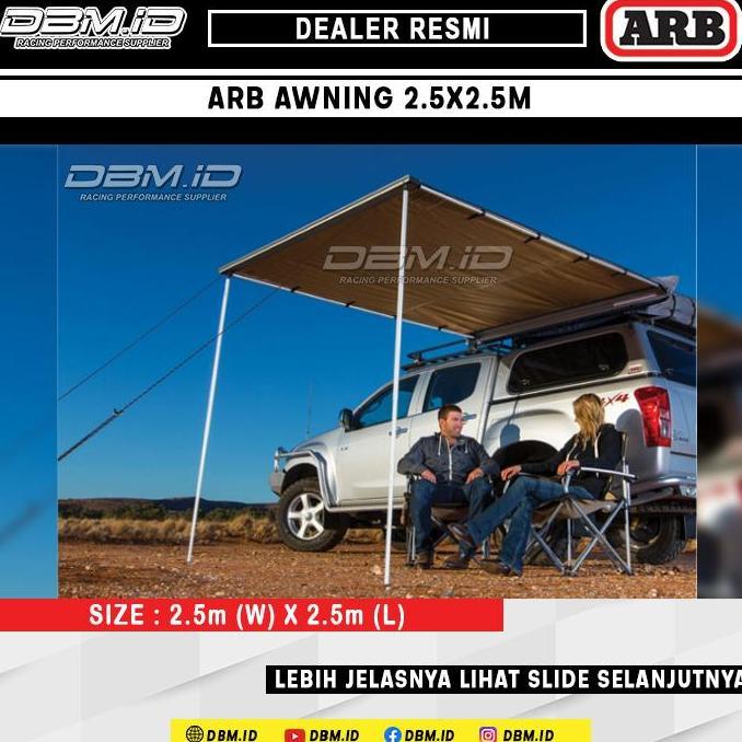 Promo Tenda Mobil Camping Piknik Offroad ARB Awning Mobil 2.5 X 2.5 Meter COD